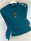 بلوزة رائعة بتفاصيل ازرار ذهبية - Sateen style