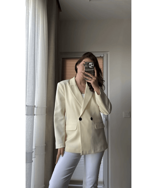 بليزر ترندي مع ازرار - Sateen style