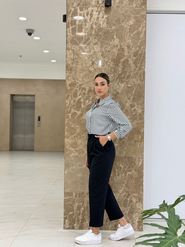 بنطلون بولي فيسكون - كحلي - Sateen style