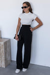 بنطلون قماش واسع - Sateen style