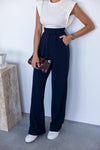 بنطلون قماش واسع - Sateen style