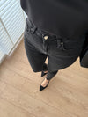 بنطلون Mom جينز اسود غامق - Sateen style