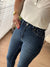 بنطلون Mom جينز ازرق غامق - Sateen style