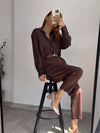 بنطلون زارا جديد 2025 - بني - Sateen style