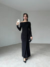 فستان اسود Ravia - Sateen style