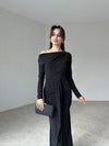 فستان اسود Ravia - Sateen style