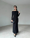 فستان اسود Ravia - Sateen style
