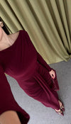فستان برغندي Ravia - Sateen style