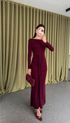 فستان برغندي Ravia - Sateen style