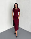 فستان بيسك V - Sateen style