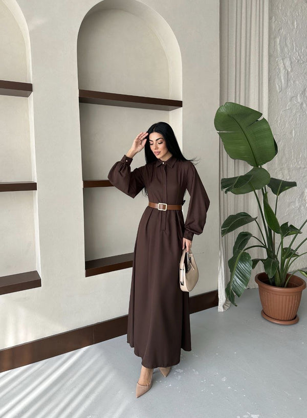 فستان قصة فرنسية 6006 - Sateen style