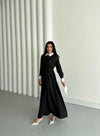 فستان قصة فرنسية اسود 6001 - Sateen style