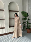 فستان قصة فرنسية بيج 6001 - Sateen style