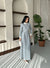 فستان قصة فرنسية سماوي 6001 - Sateen style