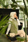 فيست كتان لون زيتي - Sateen style