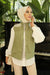 فيست كتان لون زيتي - Sateen style