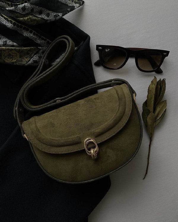 Glemix Handbag / Olive Green - Sateen style