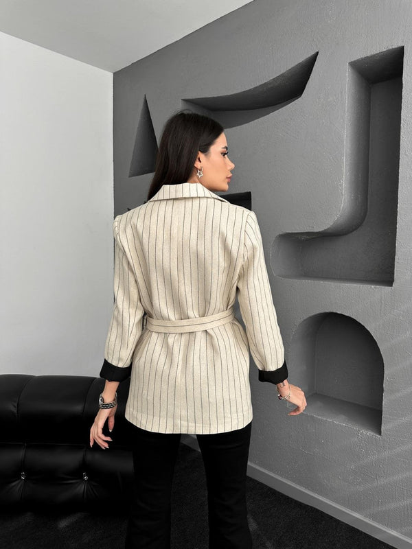 جكيت ربط مع كمر - Sateen style