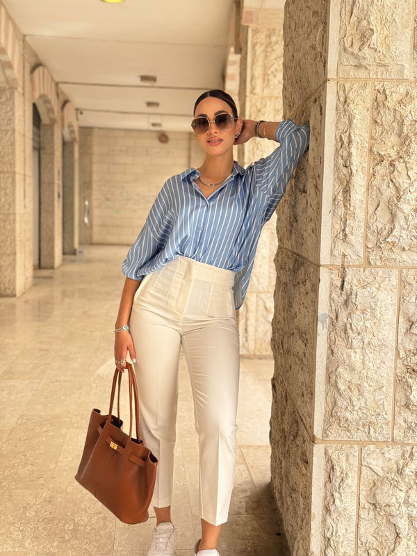 قميص مقلم ستان ٧٥ سم - Sateen style