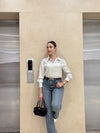 قميص مقلم ستان ٦٥ سم - Sateen style