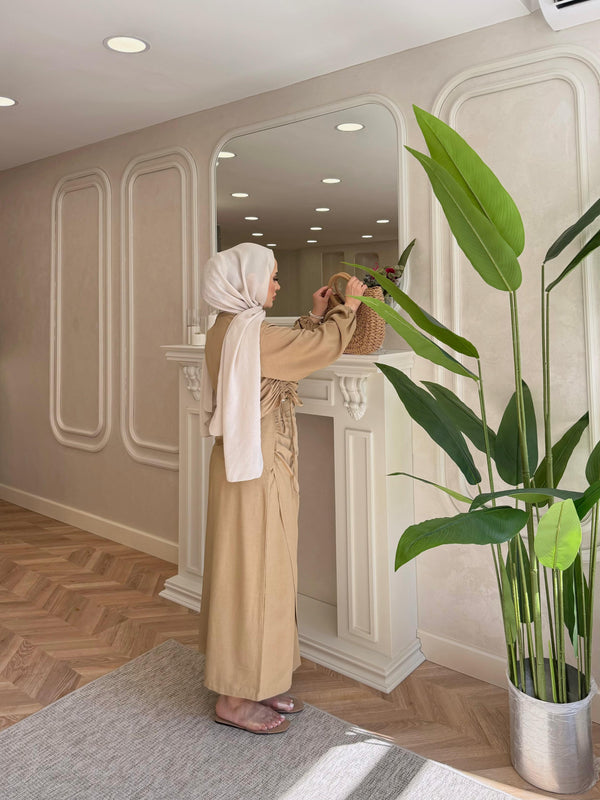 طقم كتان قطعتين