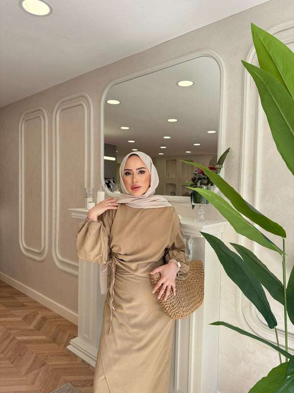 طقم كتان قطعتين