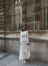 طقم بليزر مع تنورة ابيض Gabriela Set - Sateen style
