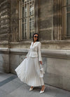 طقم بليزر مع تنورة ابيض Gabriela Set - Sateen style