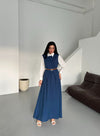 طقم ثلاث قطع باللون الكحلي - Sateen style