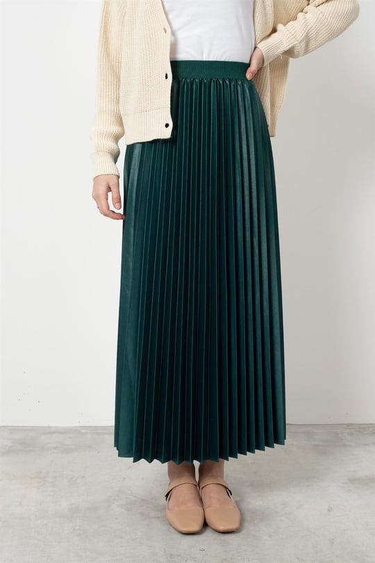 تنورة كسرات خصر عريض - Sateen style