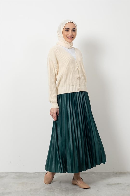 تنورة كسرات خصر عريض - Sateen style