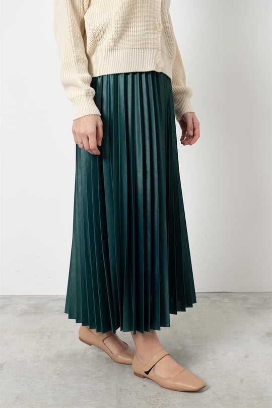 تنورة كسرات خصر عريض - Sateen style
