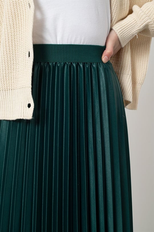 تنورة كسرات خصر عريض - Sateen style
