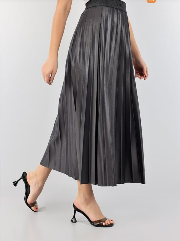 تنورة كسرات خصر عريض - Sateen style