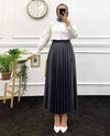 تنورة كسرات خصر عريض - Sateen style