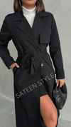 ترانشكوت كتان طول 117 سم - Sateen style