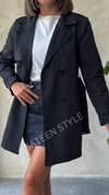 ترانشكوت كتان طول 85 سم - Sateen style