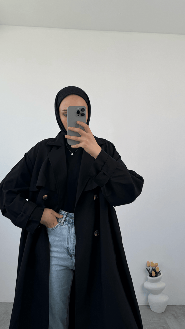ترانشكوت طويل ثقيل - Sateen style