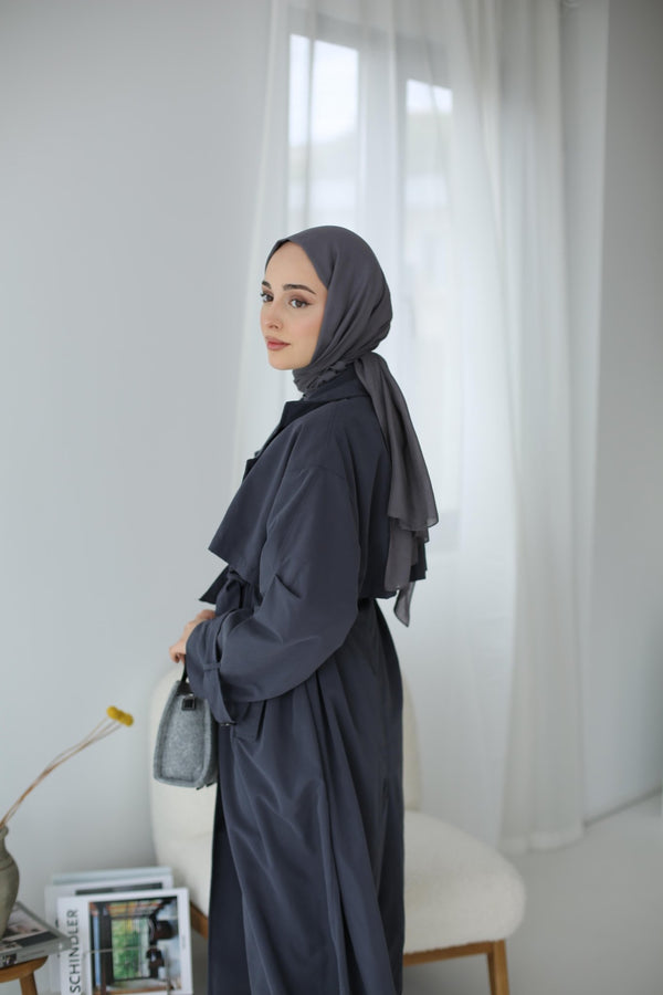 ترانشكوت طويل ثقيل - Sateen style