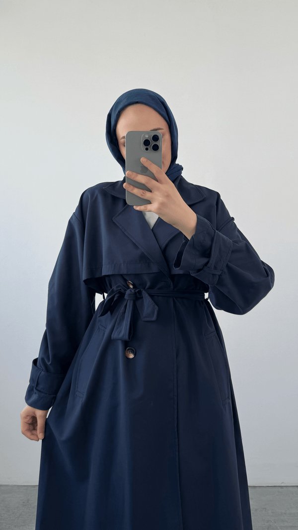 ترانشكوت طويل ثقيل - Sateen style