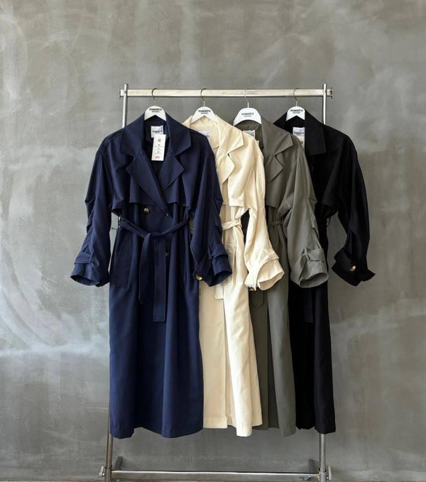 ترانشكوت طويل ثقيل - Sateen style