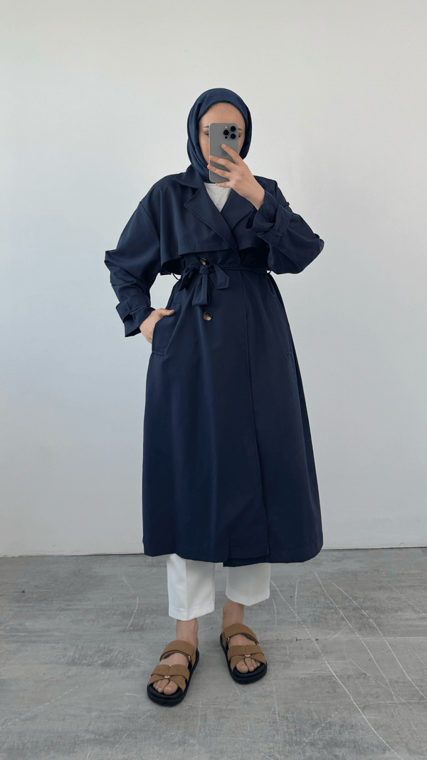 ترانشكوت طويل ثقيل - Sateen style