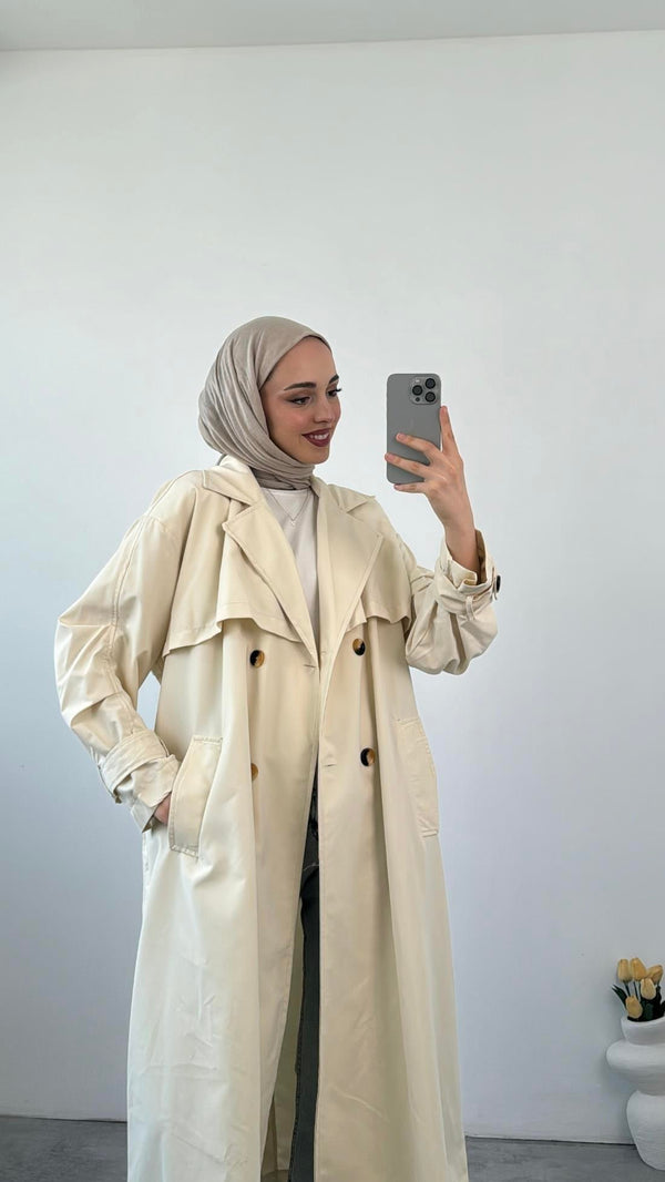 ترانشكوت طويل ثقيل - Sateen style