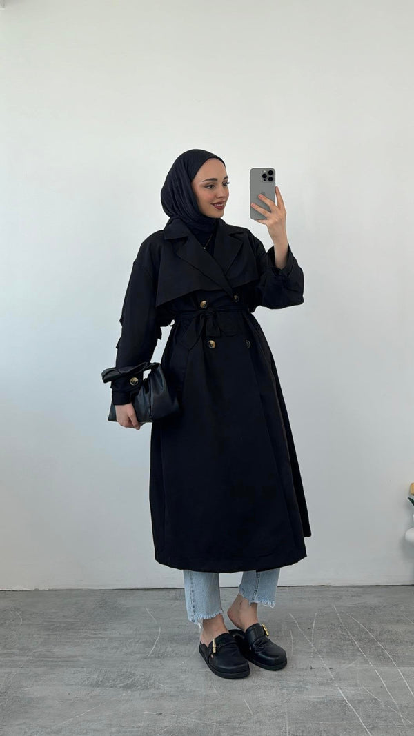 ترانشكوت طويل ثقيل - Sateen style