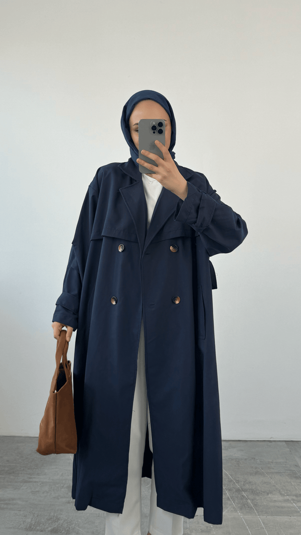 ترانشكوت طويل ثقيل - Sateen style