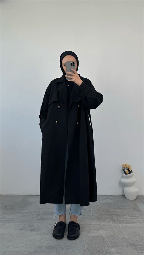 ترانشكوت طويل ثقيل - Sateen style