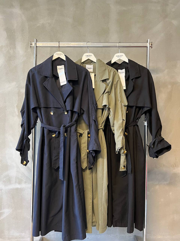 ترانشكوت طويل ثقيل - Sateen style